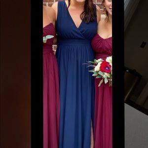 Lulus navy blue bridesmaid/floor length dress